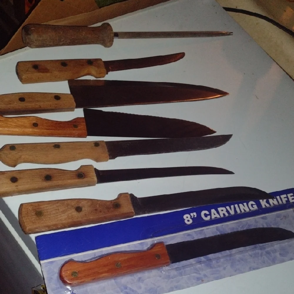 Wood Handle Lifetime Steel Knife Set(8)